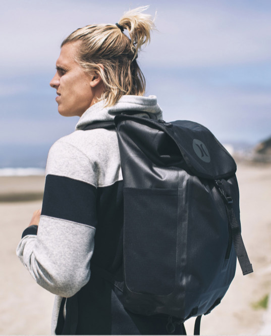 Hurley Wet Dry Elite Backpack Waterproof Travel Beach Water Sports Outdoor Black