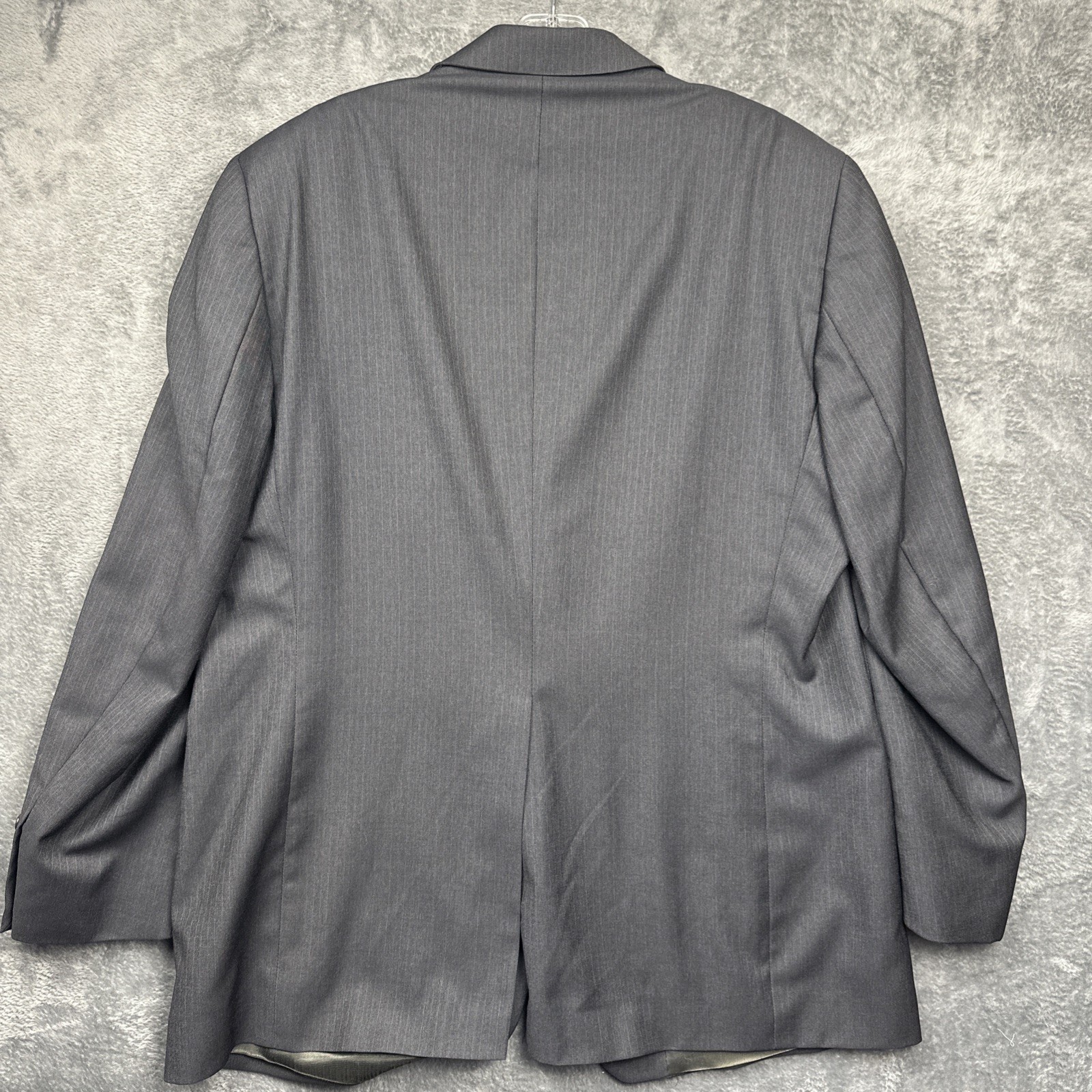 Botany 500 Blazer Jacket Men’s 44R Charcoal Pinstripe Blazer Woolmark Canada EUC