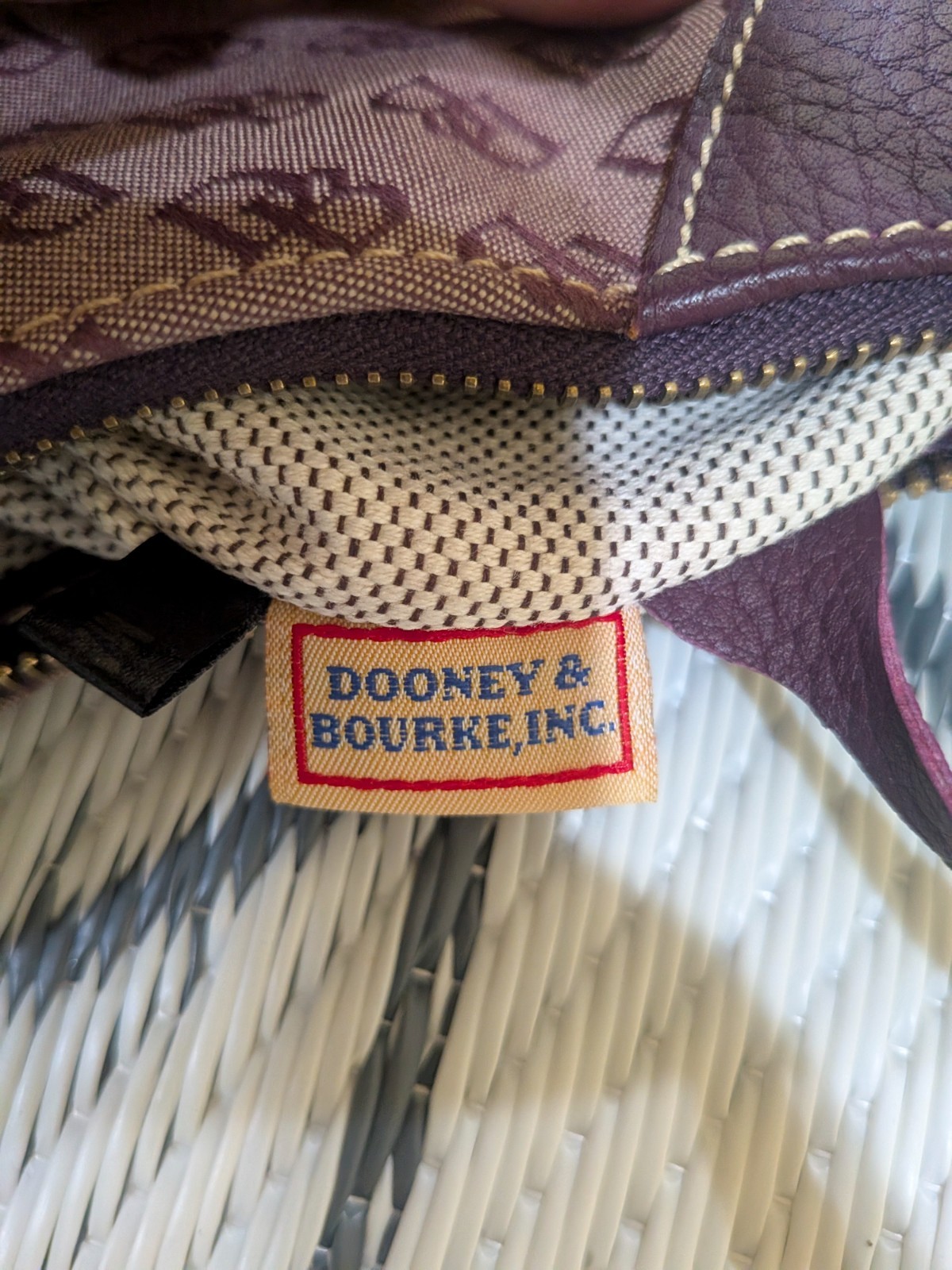 Vintage Y2K Bag | Dooney & Bourke Monogram Shoulder Bag – Hobo Style/Plum Color