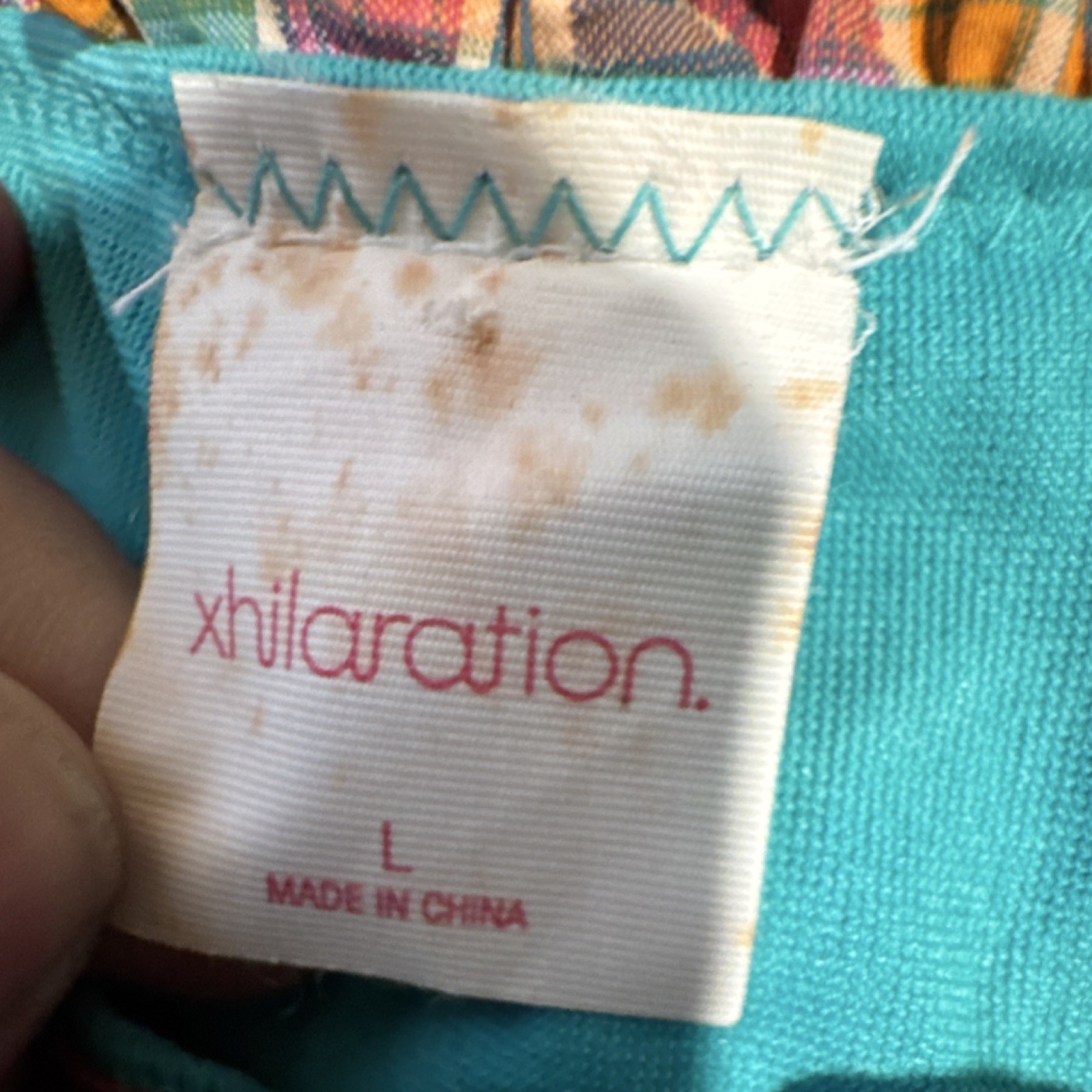 Xhilaration Plaid Side Tie Bikini Swim Bottom Multicolor Turquoise Lined L