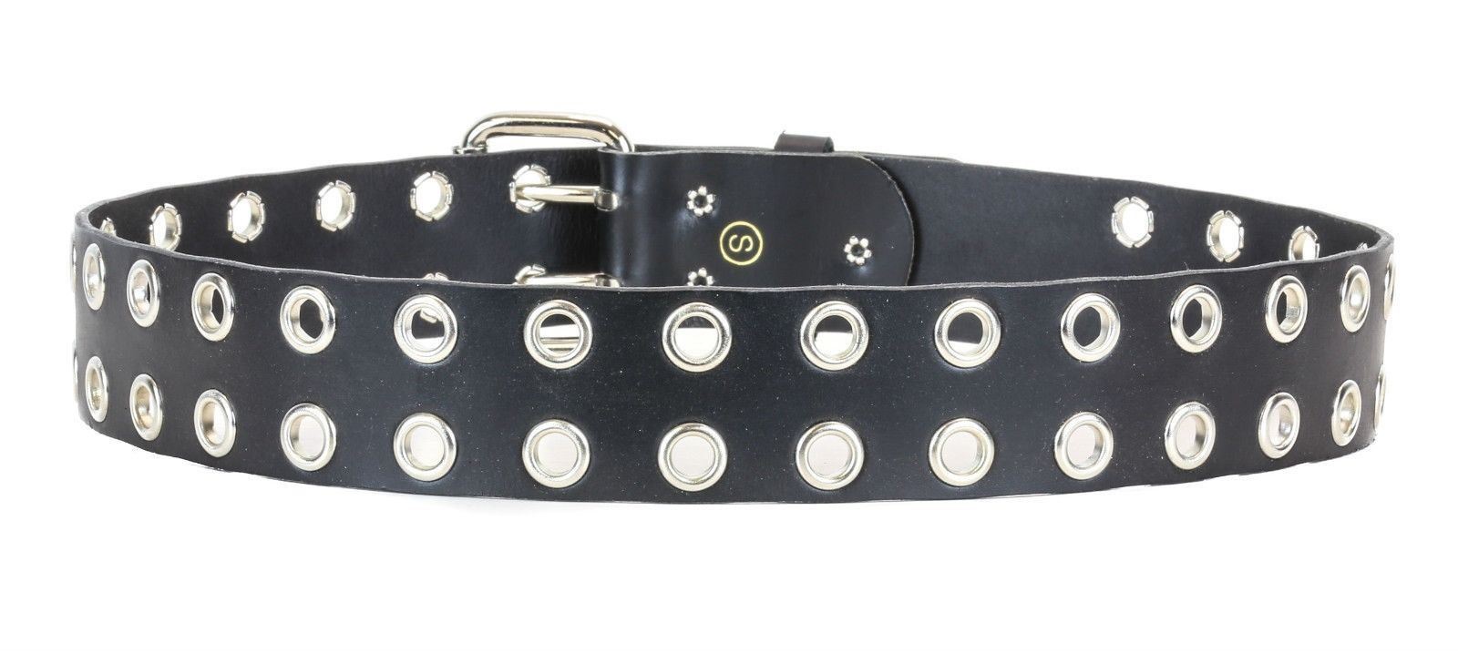 2 Row Eyelet Grommet Leather Uniform Belt Heavy-duty USA Made Rock Goth Metal