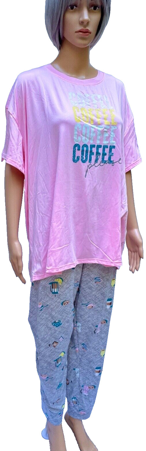 Joyspun Women’s Soft Pajamas Short Sleeve Long Bottoms 5 Variations Plus, Reg Sz