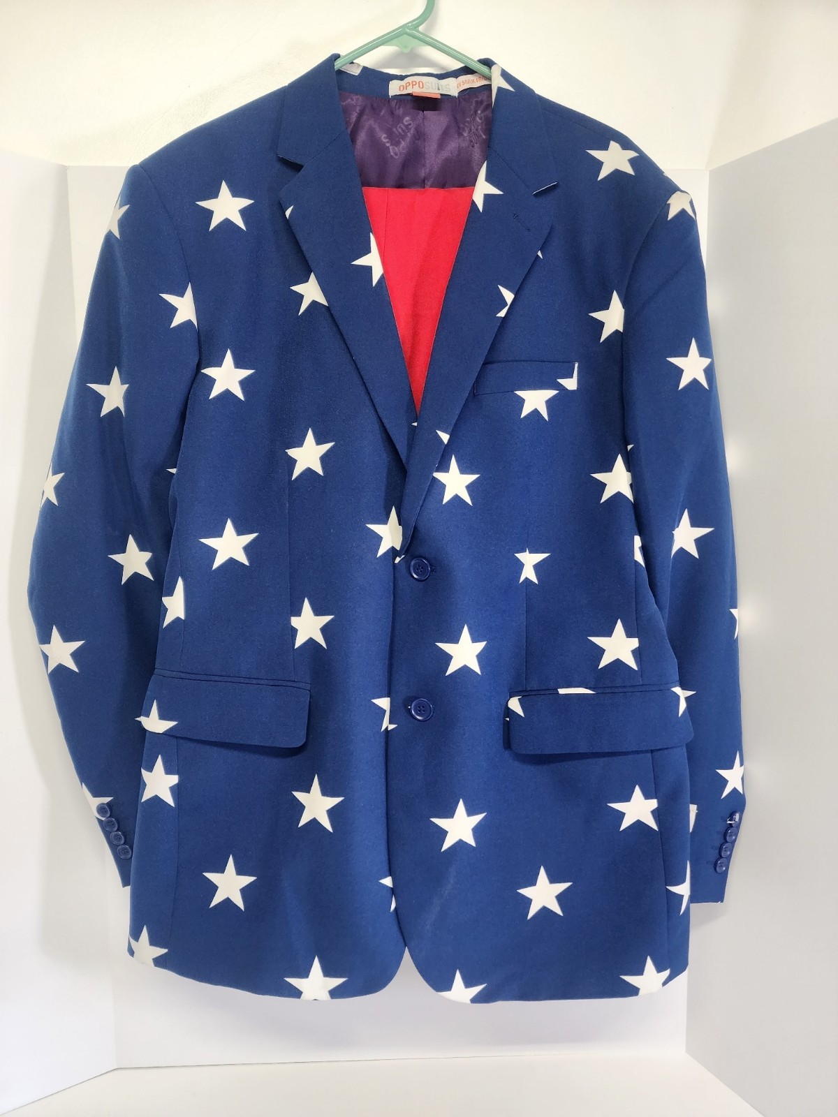 OppoSuits Stars & Stripes Men’s 4th Of July Patriotic USA Star Suit Red Pants 46