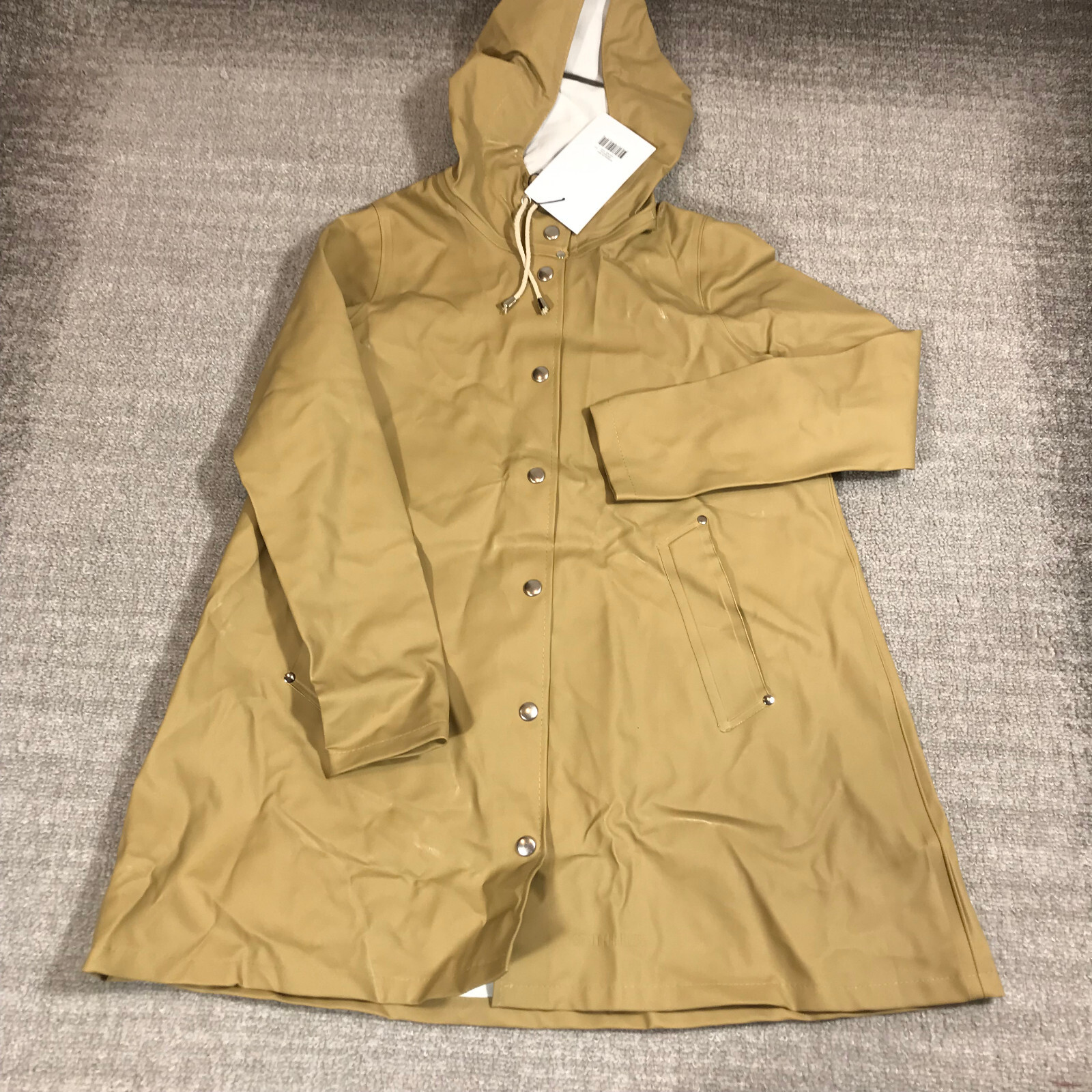 Stutterheim Stockholm Jacket Womens 3XS XXXS Sand Hoodie Unisex Mosebacke Tan