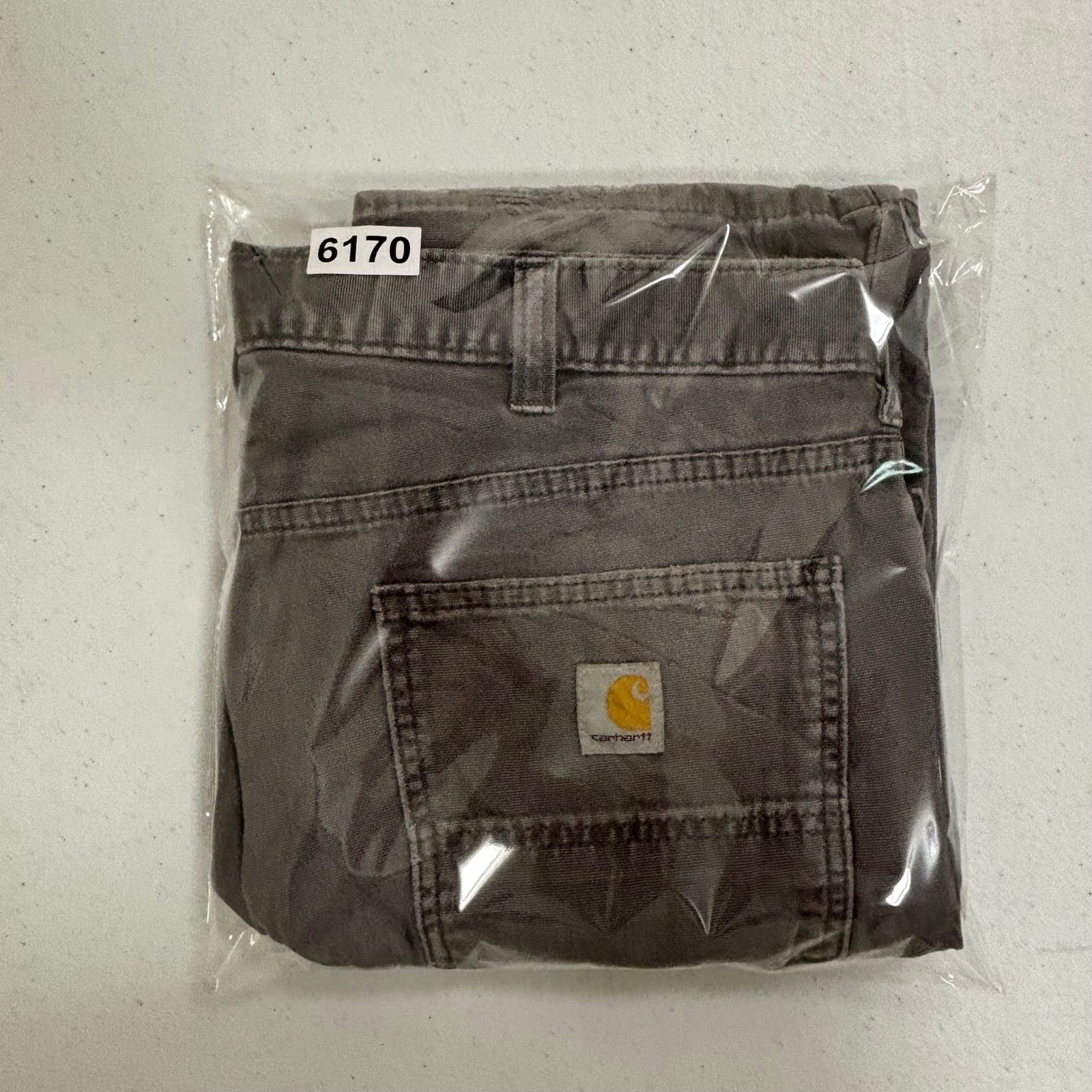 Carhartt Rugged Flex Relaxed Fit Canvas Work Pants Gray Distressed 36×32