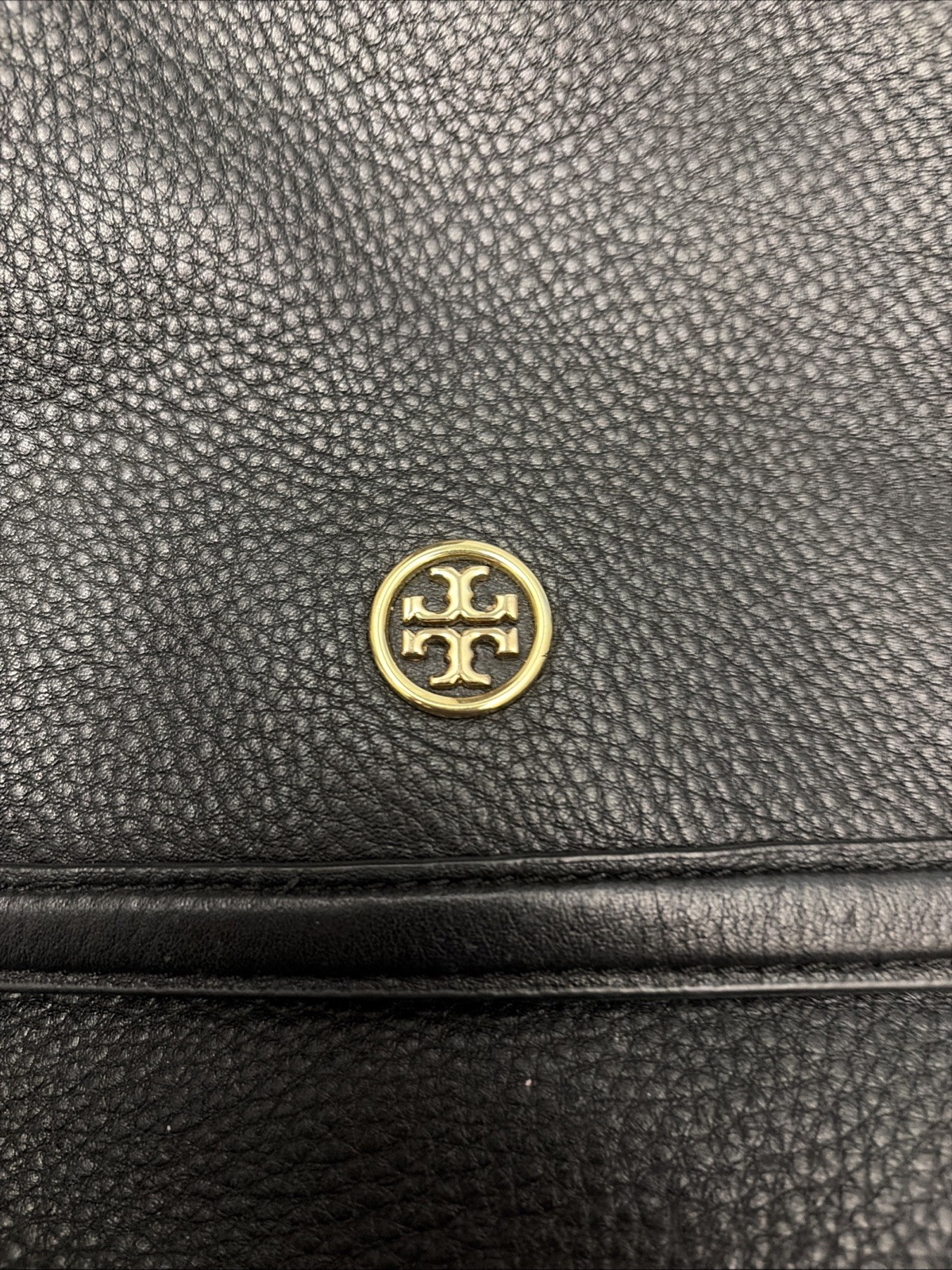 Tory Burch Black Pebbled Leather Backpack Handbag