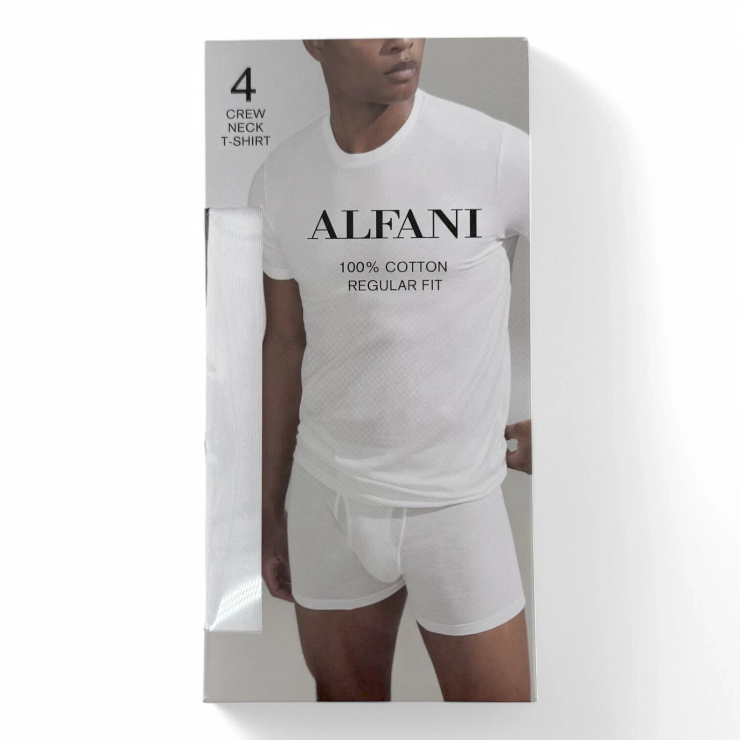 Alfani Mens 4 Pack Classic T Shirt Tagless Undershirts White or Black Ret $40