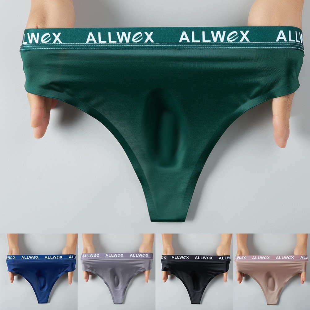 Men Ice Silk Smooth Underwear Bulge Pouch Seamless Knickers G-string Thongs New