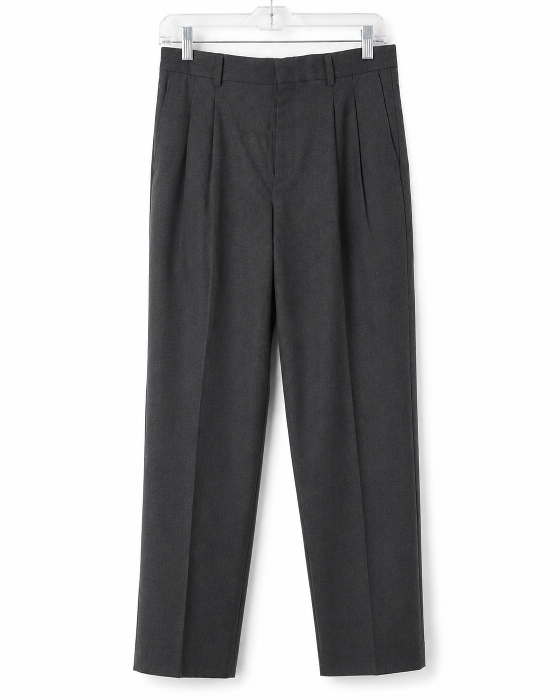 Grey Pleated Dress Pants 30×30 School Uniform Trousers Poly Viscose RJ McCarthy
