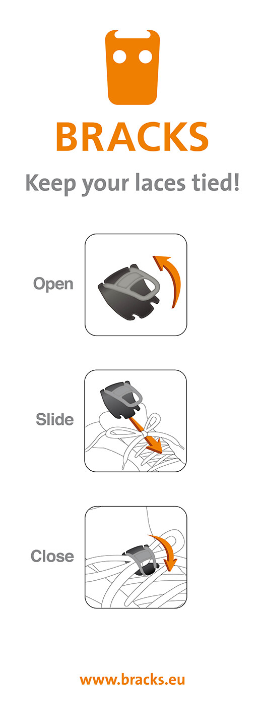 Laces Lock Bracks Shoelace clips, Pair Black / Black Keep Your shoe Laces Tied