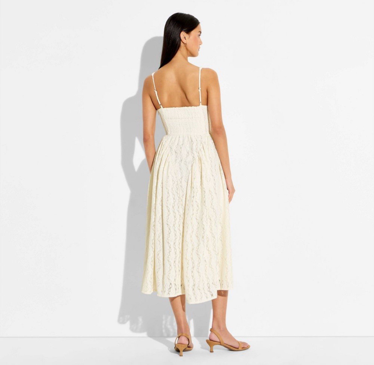 Women Midi Lace Basque Empire Waist Dress – Wild Fable