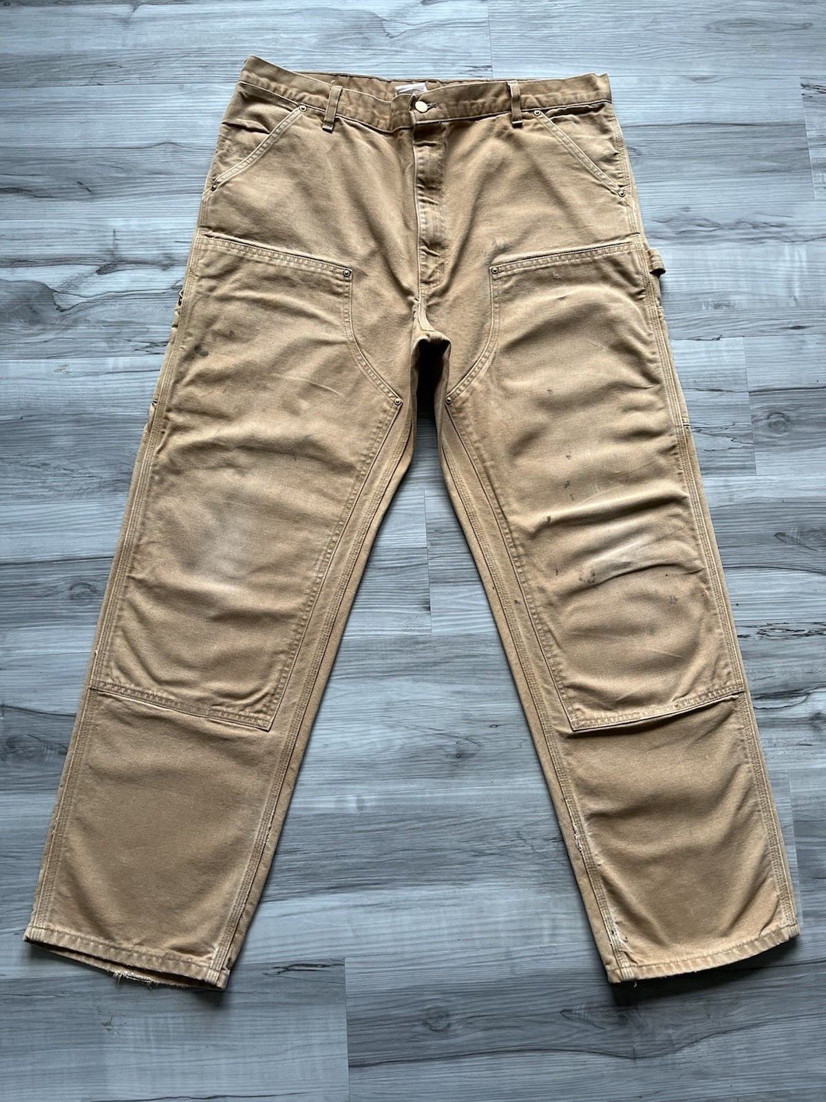 Vintage 1999 Carhartt B01 BRN Double Knee Carpenter Pants – 39×31 FADED