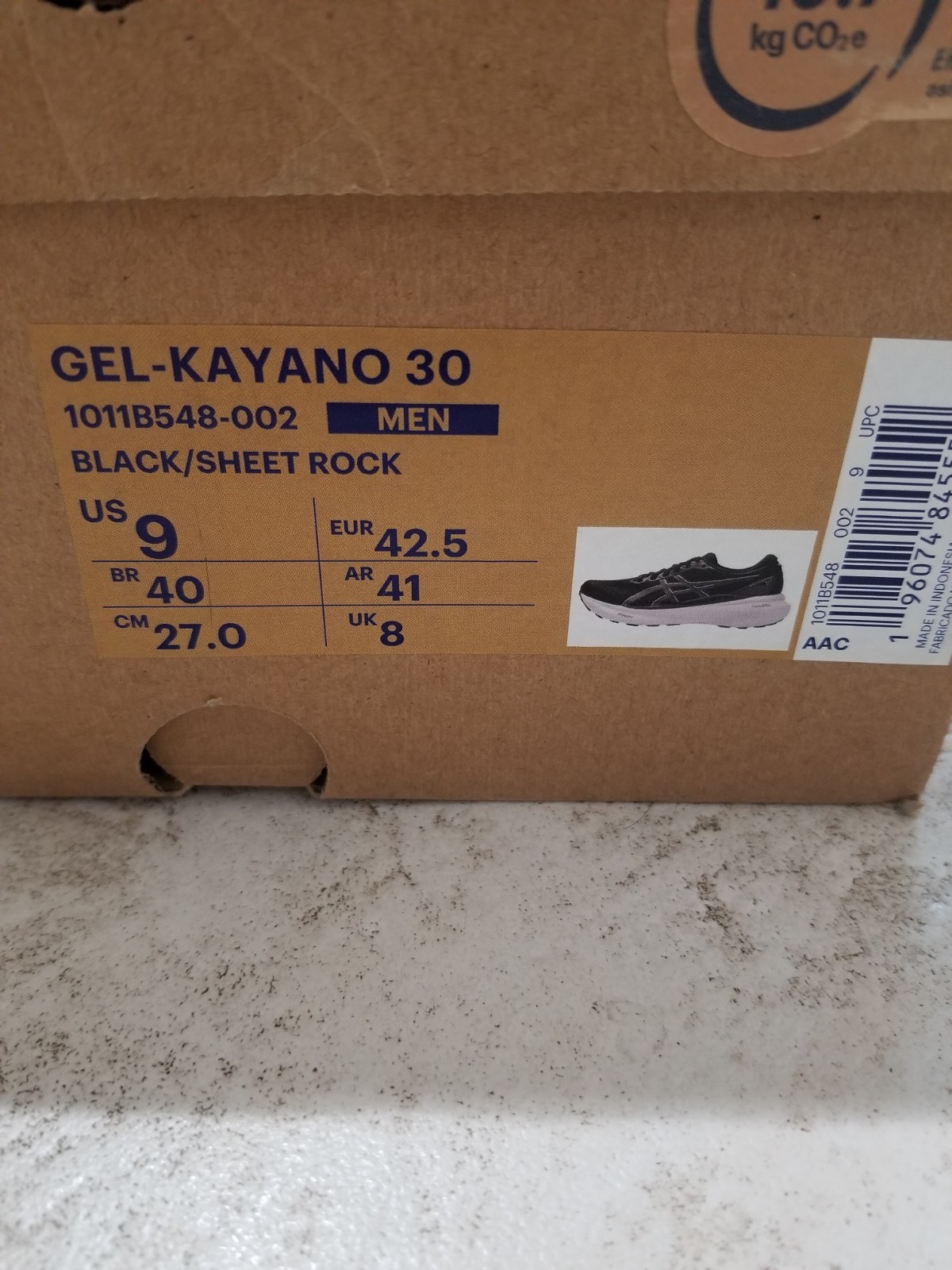Asics Gel Kayano 30 Black Sheet Rock