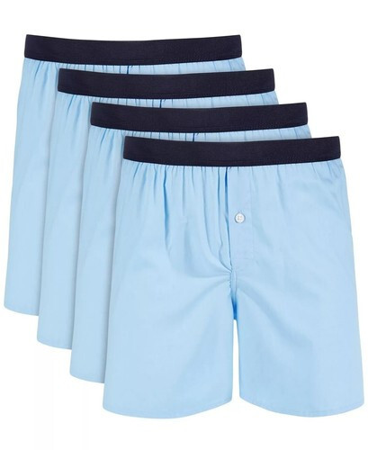 CLUB ROOM Men’s Shades of Blue 4 Pack Pair Woven Boxer Underwear NEW XL