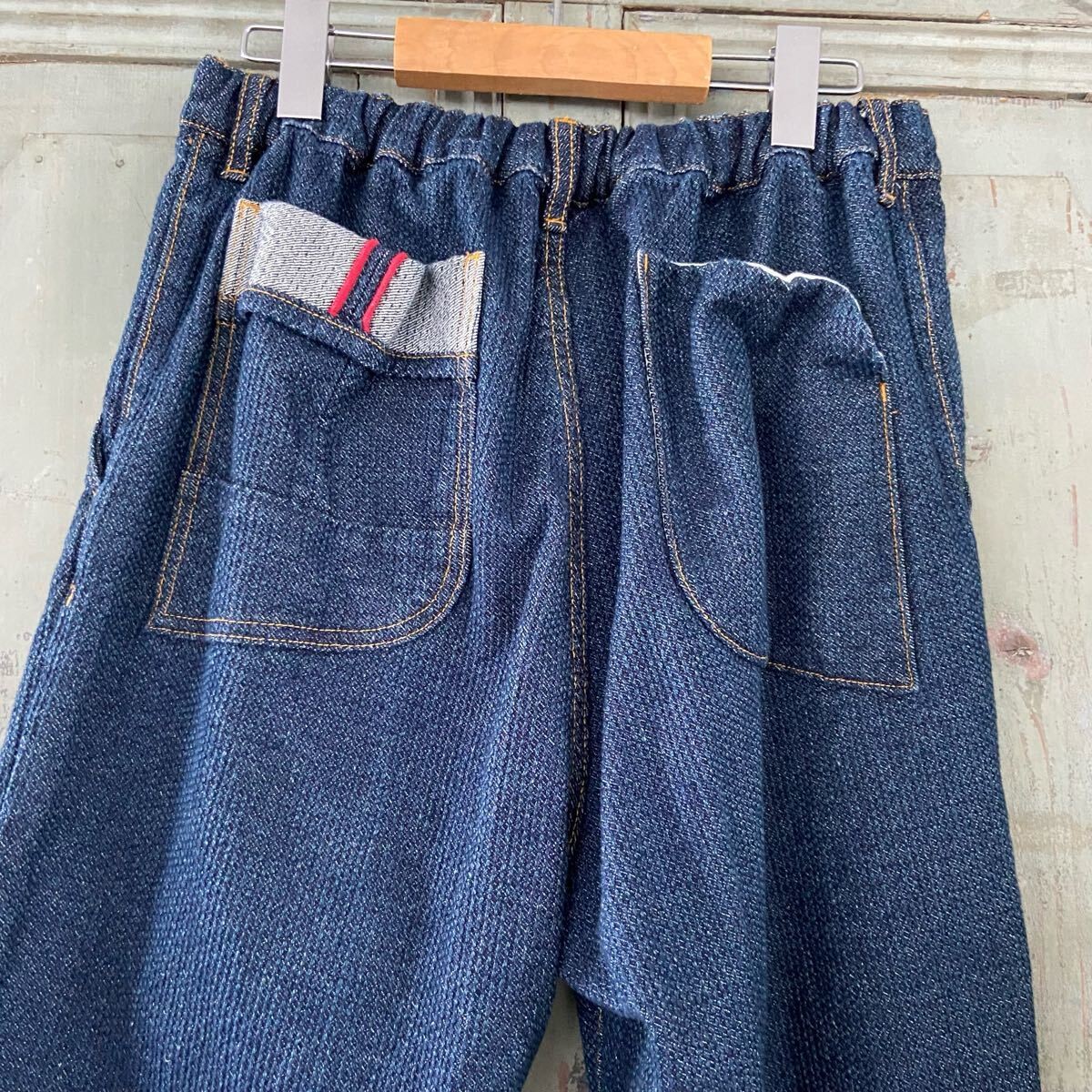 AOZORA BLUE HEAVEN Sashiko Denim Pants Mens Go Slow Caravan Japan Used