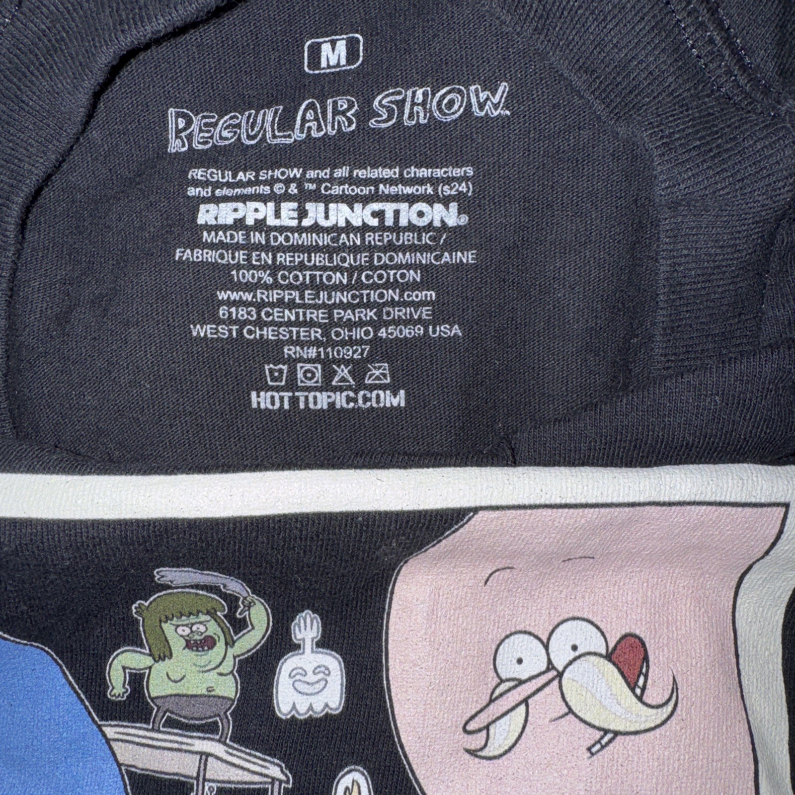 Regular Show Graphic black short sleeve T-Shirt Unisex Size M