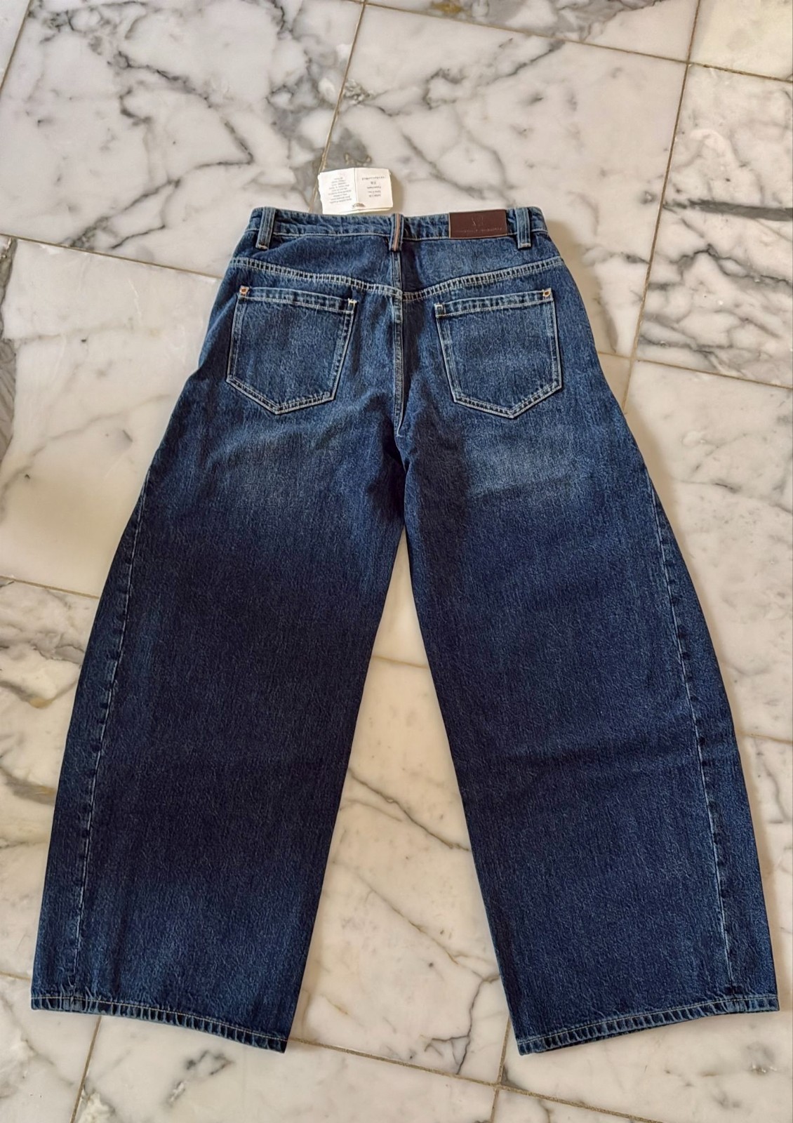 New! BRUNELLO CUCINELLI 100% COTTON WIDE BLUE JEANS PANTS SZ:USA 6