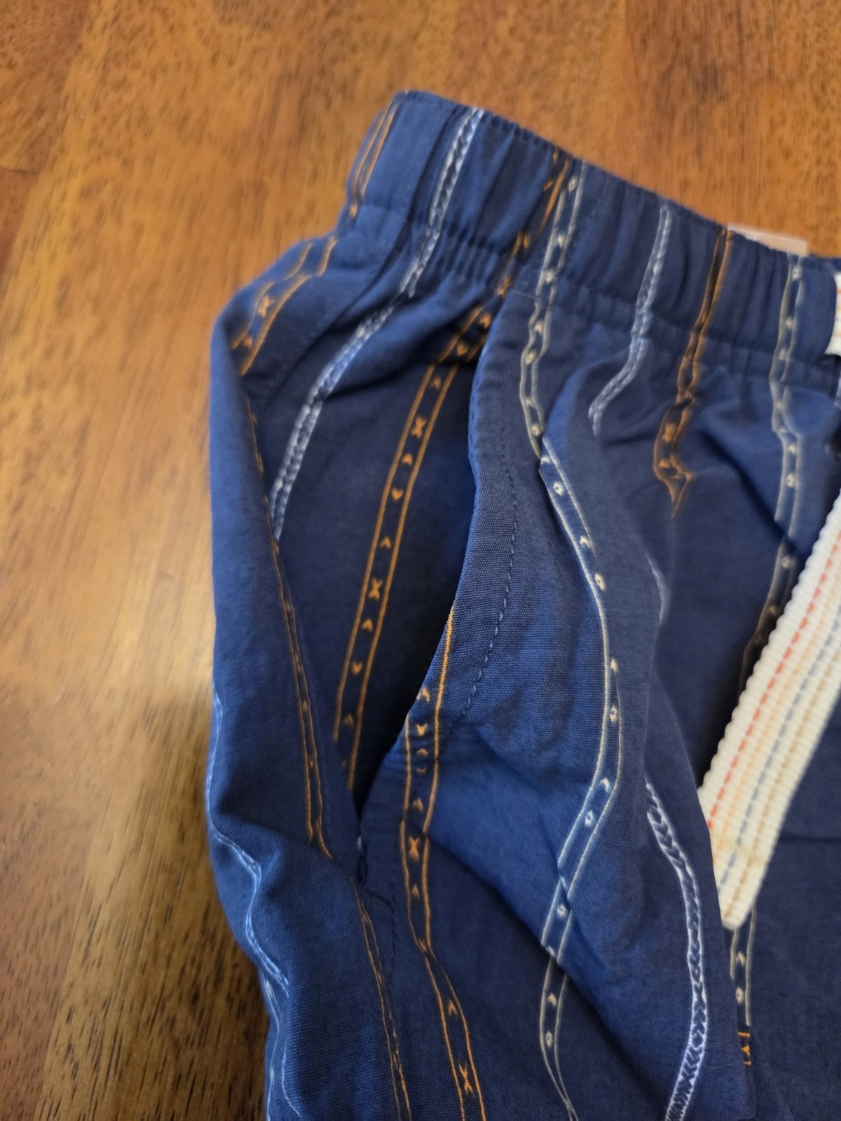 Prana Indio Heritage Shorts Mens Medium Stormy Night Striped 5 Inch Inseam NEW