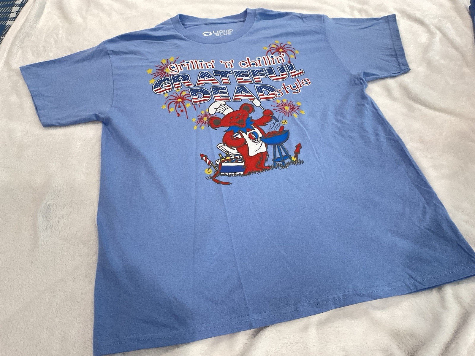 GRATEFUL DEAD-GRILLIN N’ CHILLIN-SYF-BEARS-T-SHIRT Large Garcia,Wier,Lesh
