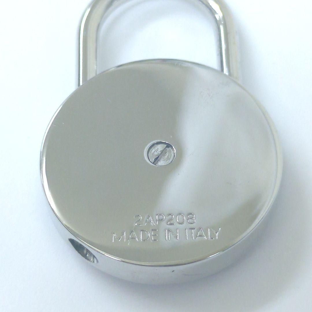 Authentic Miu Miu Padlock Charm Keychain Logo Key Red Silver Women’s Italy w/Box
