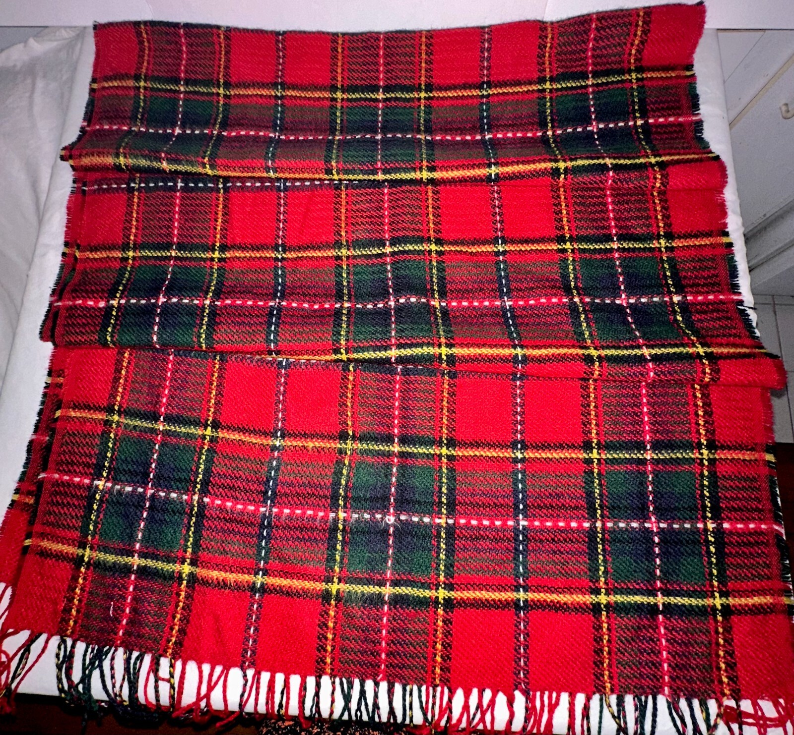 Lowrys Farm Red Plaid Scarf (30.5in by 76in) Colorful Winter Classic Colorful