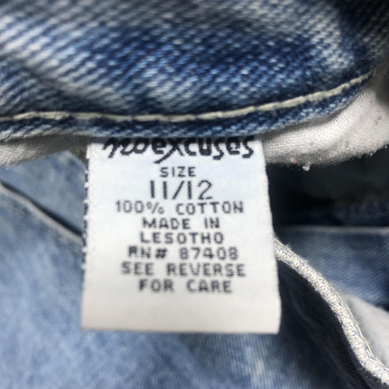 Vintage No Excuses Flare Jeans Juniors 11/12 Blue Light Wash High Rise Denim Y2K
