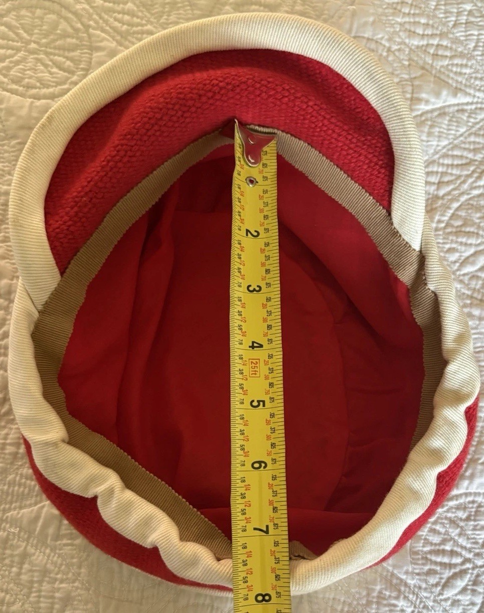 Ortega’s 100% Wool Hand Woven Hat Size Large Red Whit Chimayo