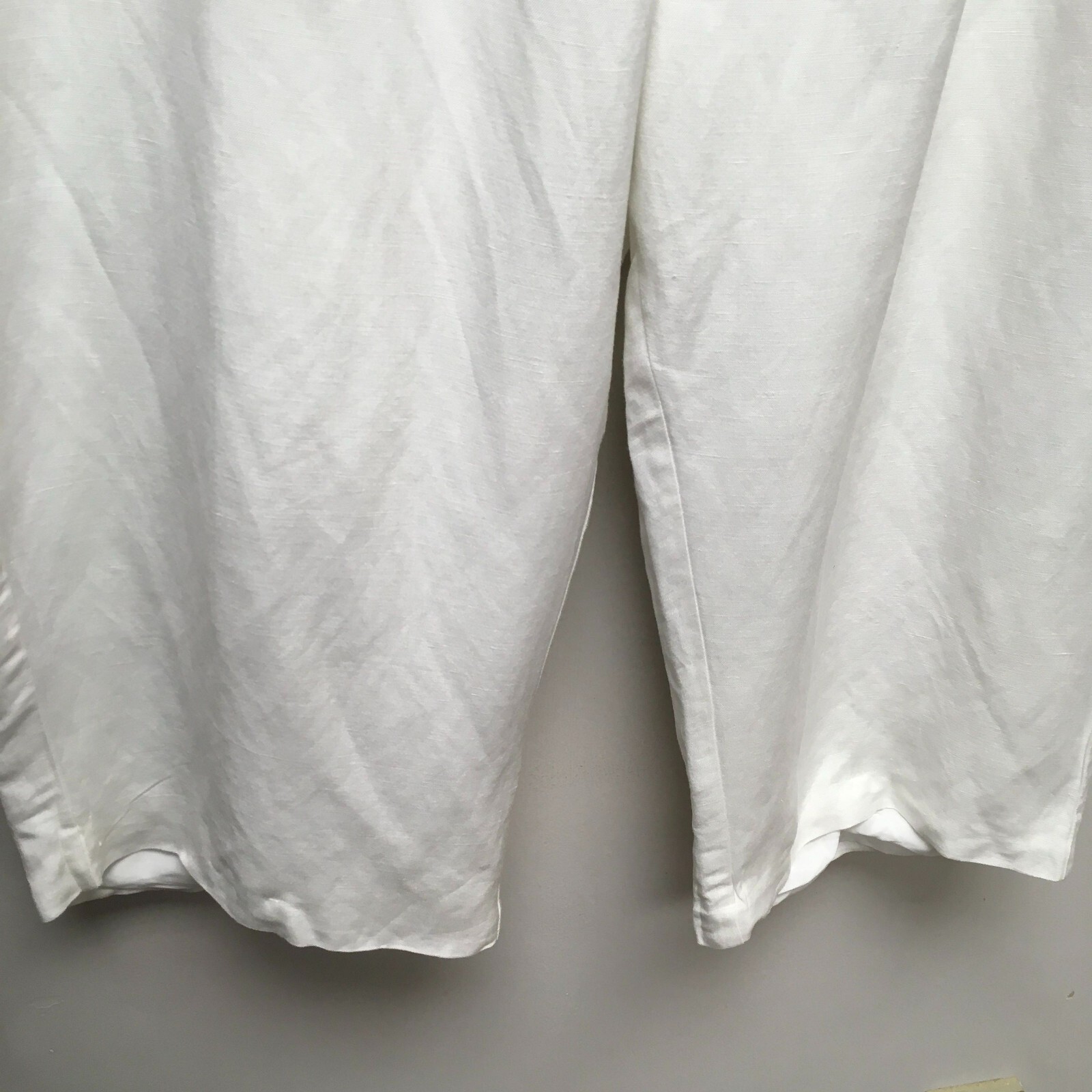 Jessica London Womens White Soft Ease Linen Rayon Comfort Waist Capri Pants 24W