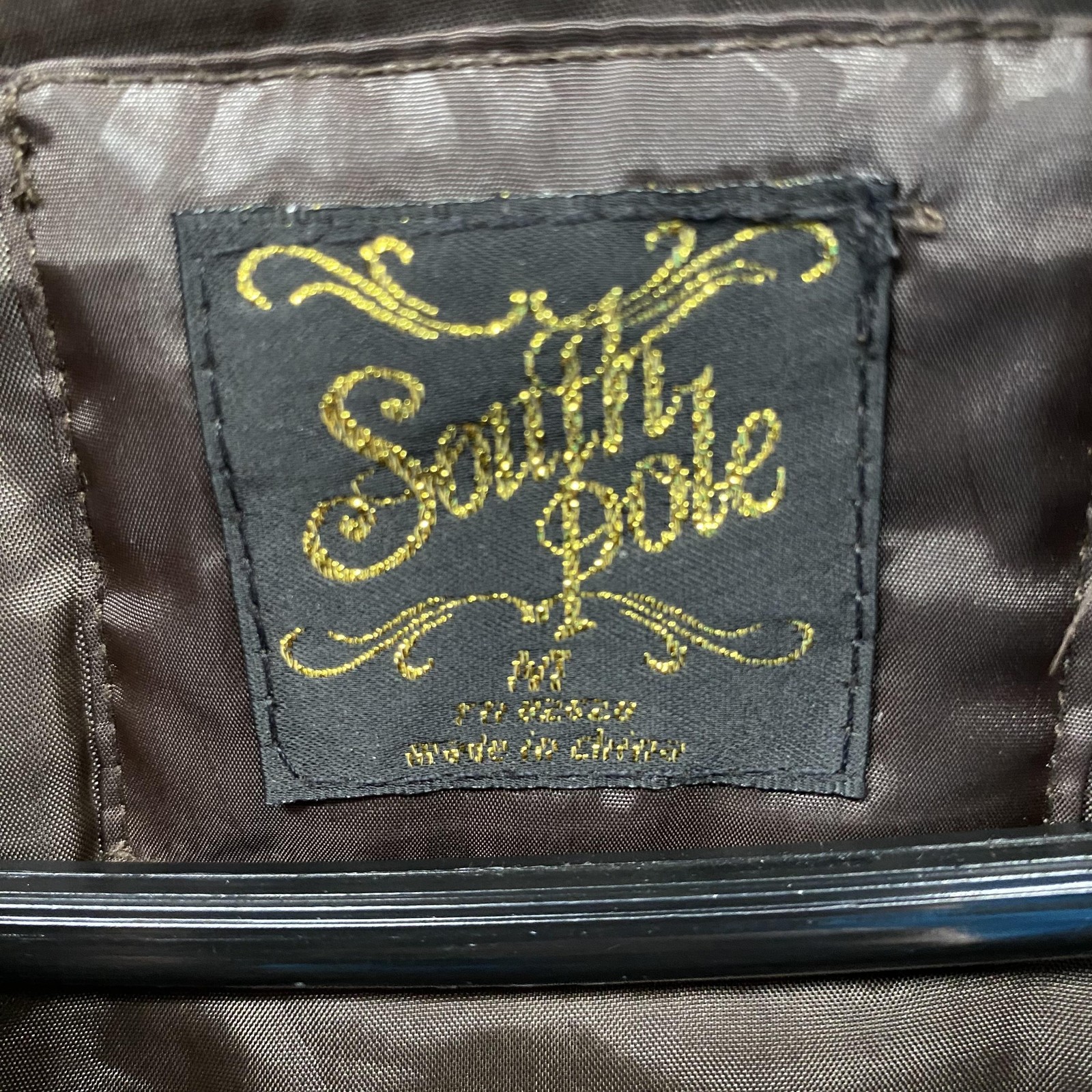 South Pole Jacket Women Small Brown Hooded Bomber Faux Fur Trim Puffer