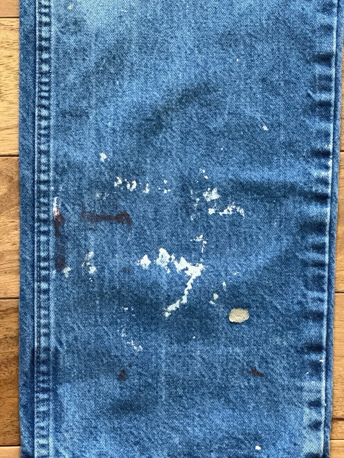 Vintage Wrangler Ranch Jeans Paint Splatter Distressed Aji Workwear 35×32 Mexico
