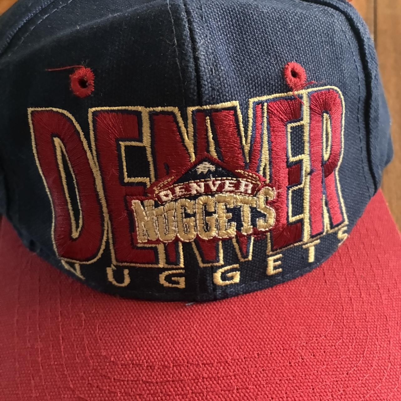 Vintage The Game Limited Edition NBA Denver Nuggets crazy spellout red and navy