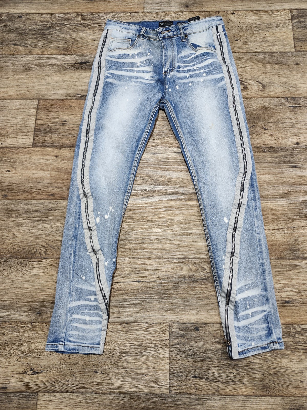Waimea Skinny Fit Streetwear Zipper Jeans Mens 32 x 32 Full leg zipper accent