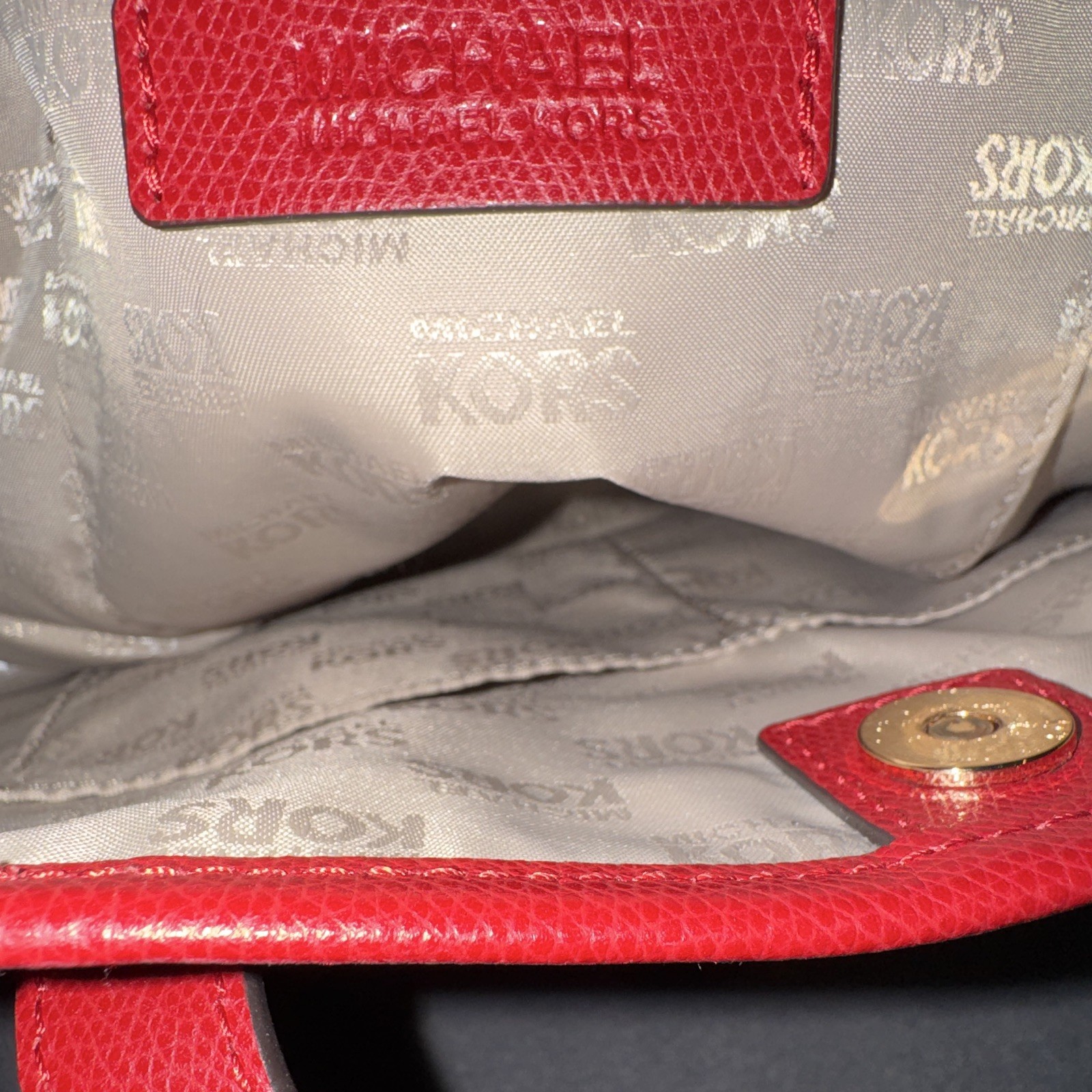 Michael Kors Bag Jet Set Red Saffiano Leather Tote Shoulder Handbag 15×9