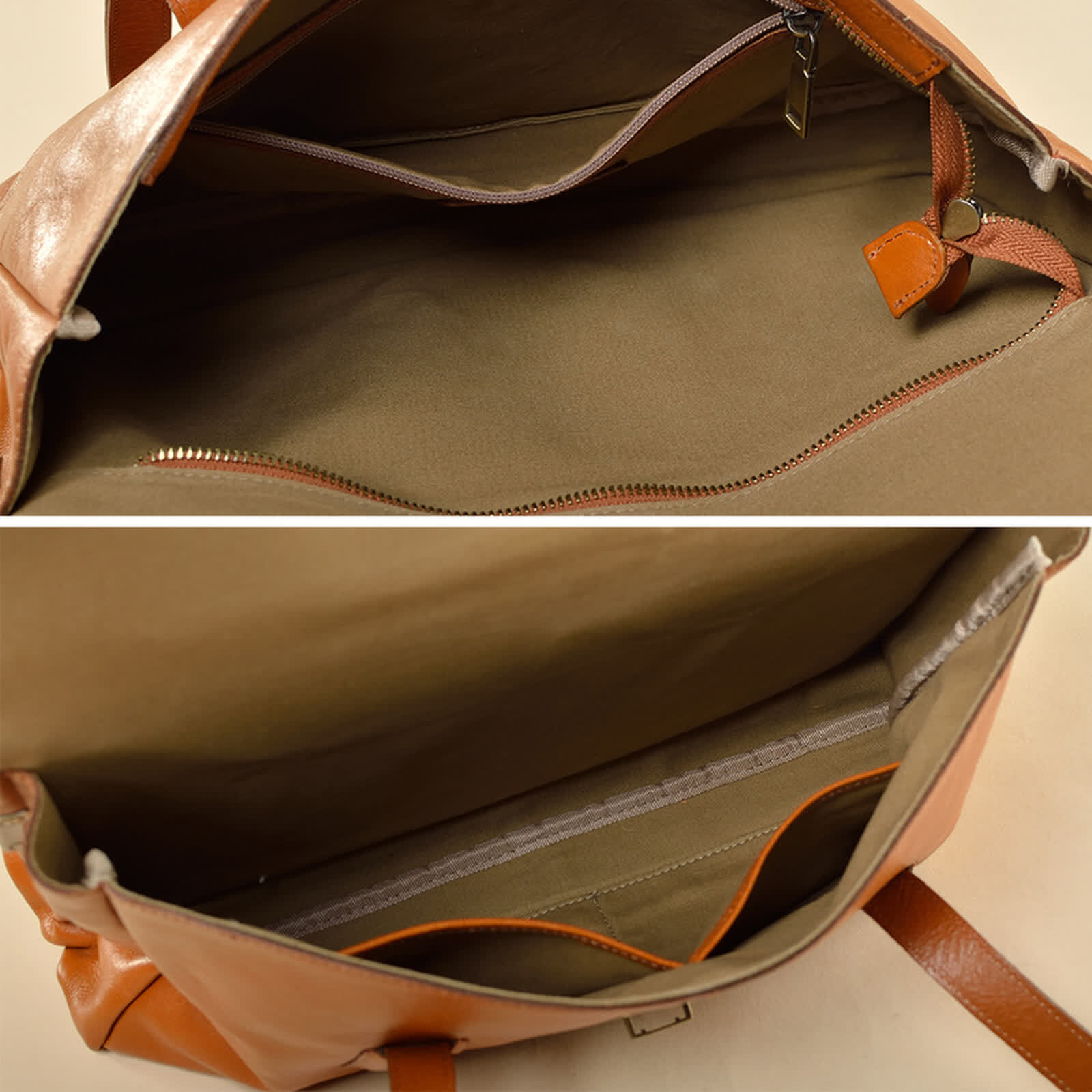 Erivis Brown Women Genuine Leather Briefcase with Adjustable Strap
