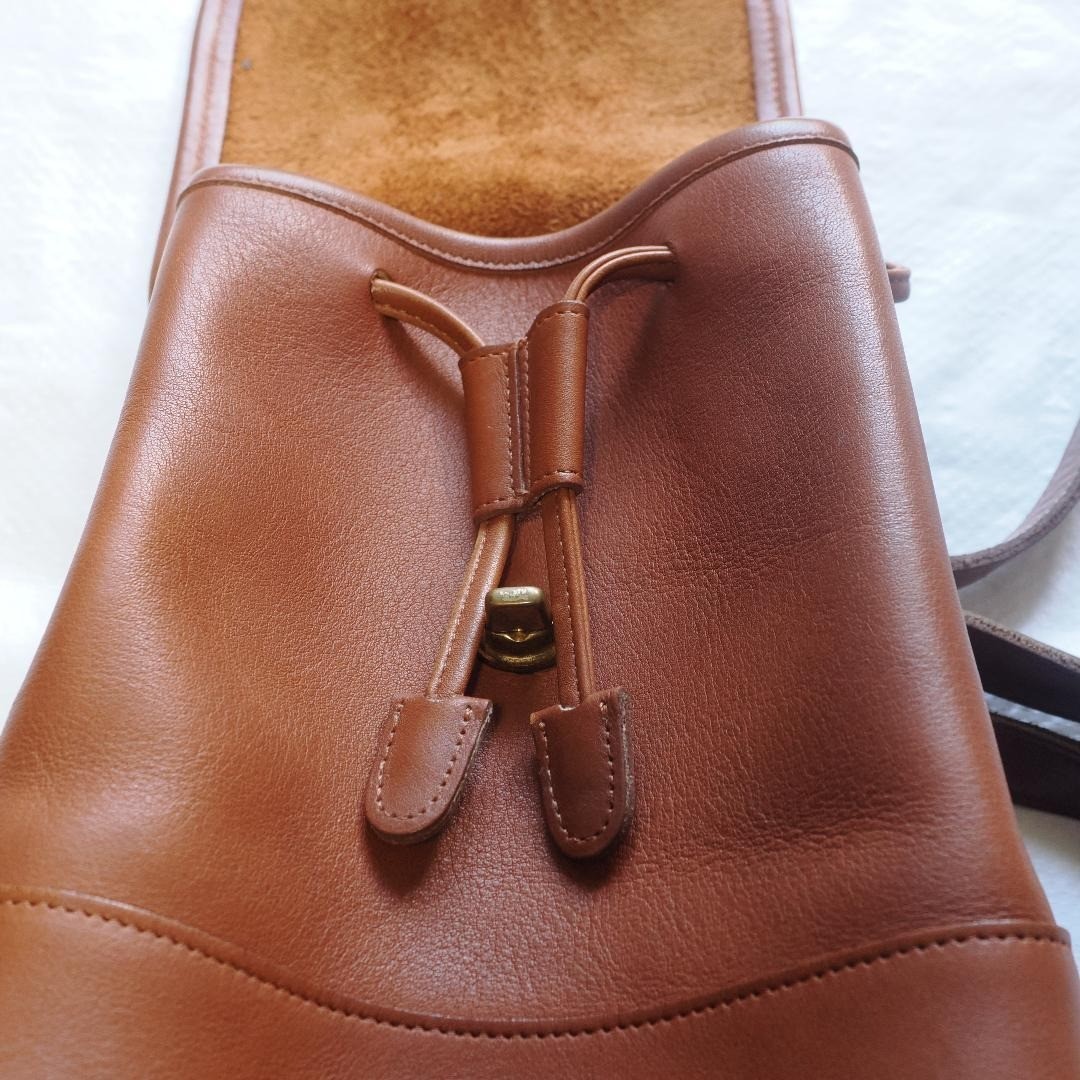 Vtg 90’s Coach Mini Daypack Backpack Turn Lock British Tan 9960 Y2K From Japan