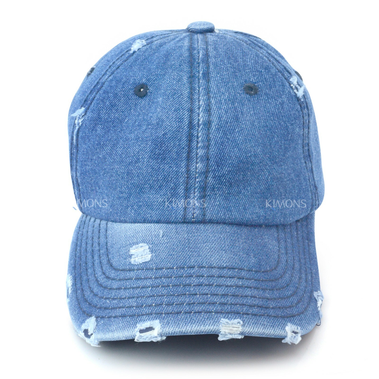 Vintage Distressed 100% Cotton Solid Polo Denim Baseball Cap Hat Ball Dad Washed