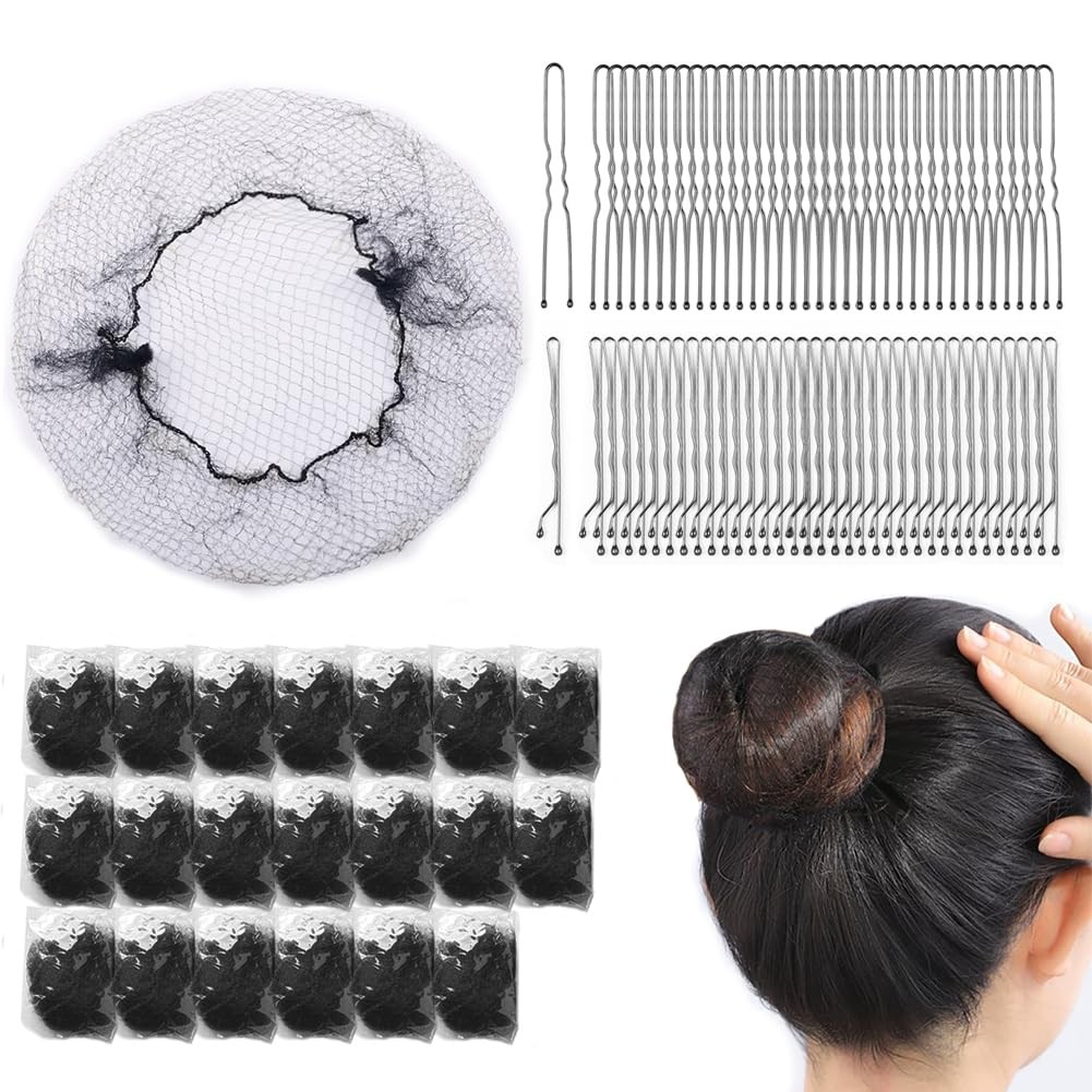 120PCS Elastic Hair Net Set for Food Service 1 Count (Pack of 120), Black