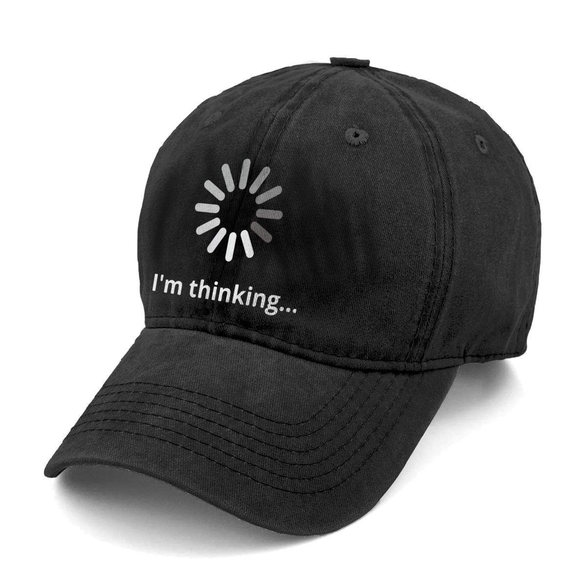 KKMKSHHG Unisex I’m Thinking Denim Hat Adjustable Washed Dyed One Size, Black