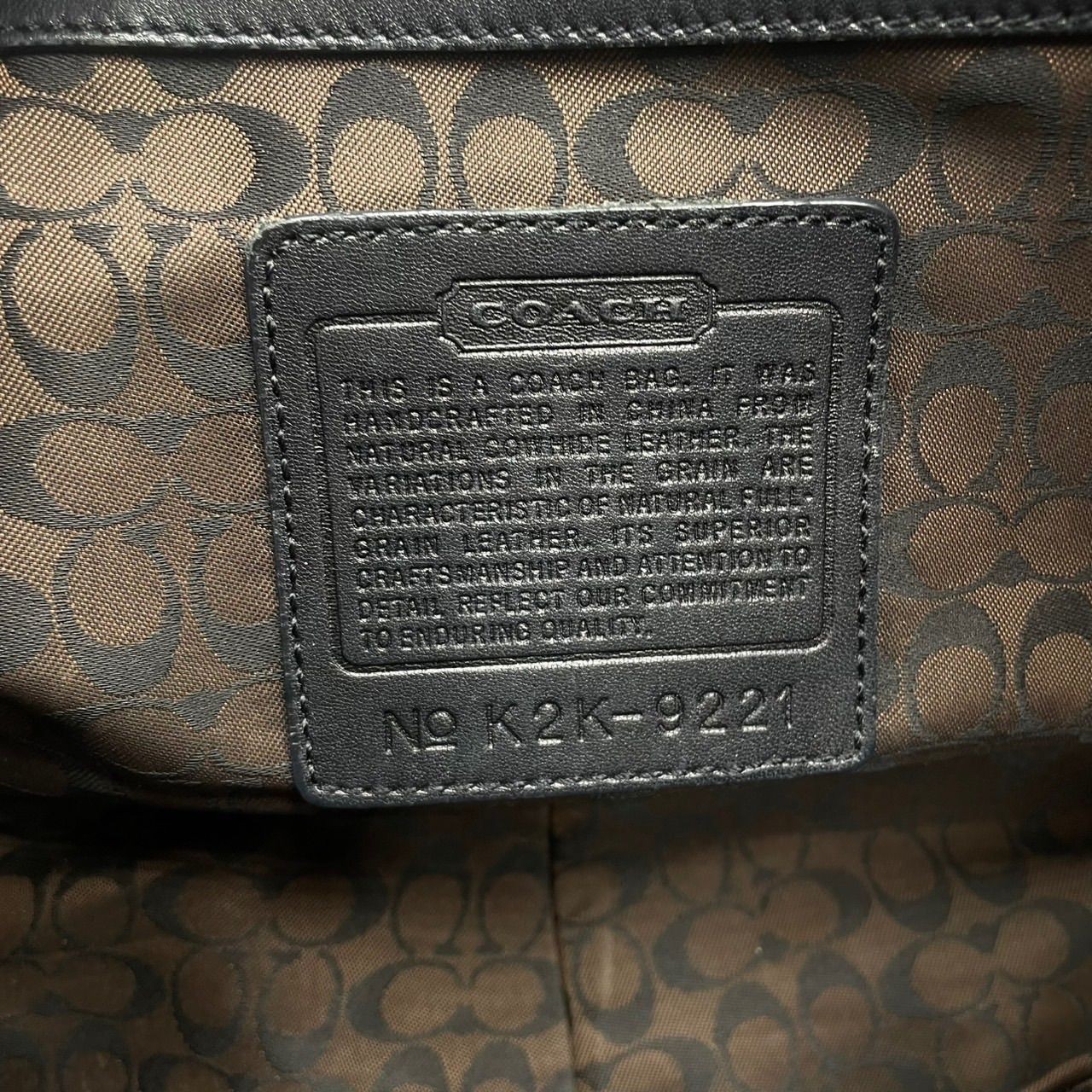 COACH Black Leather Hobo Shoulder Bag with Logo Charm Y2K Style Auth
