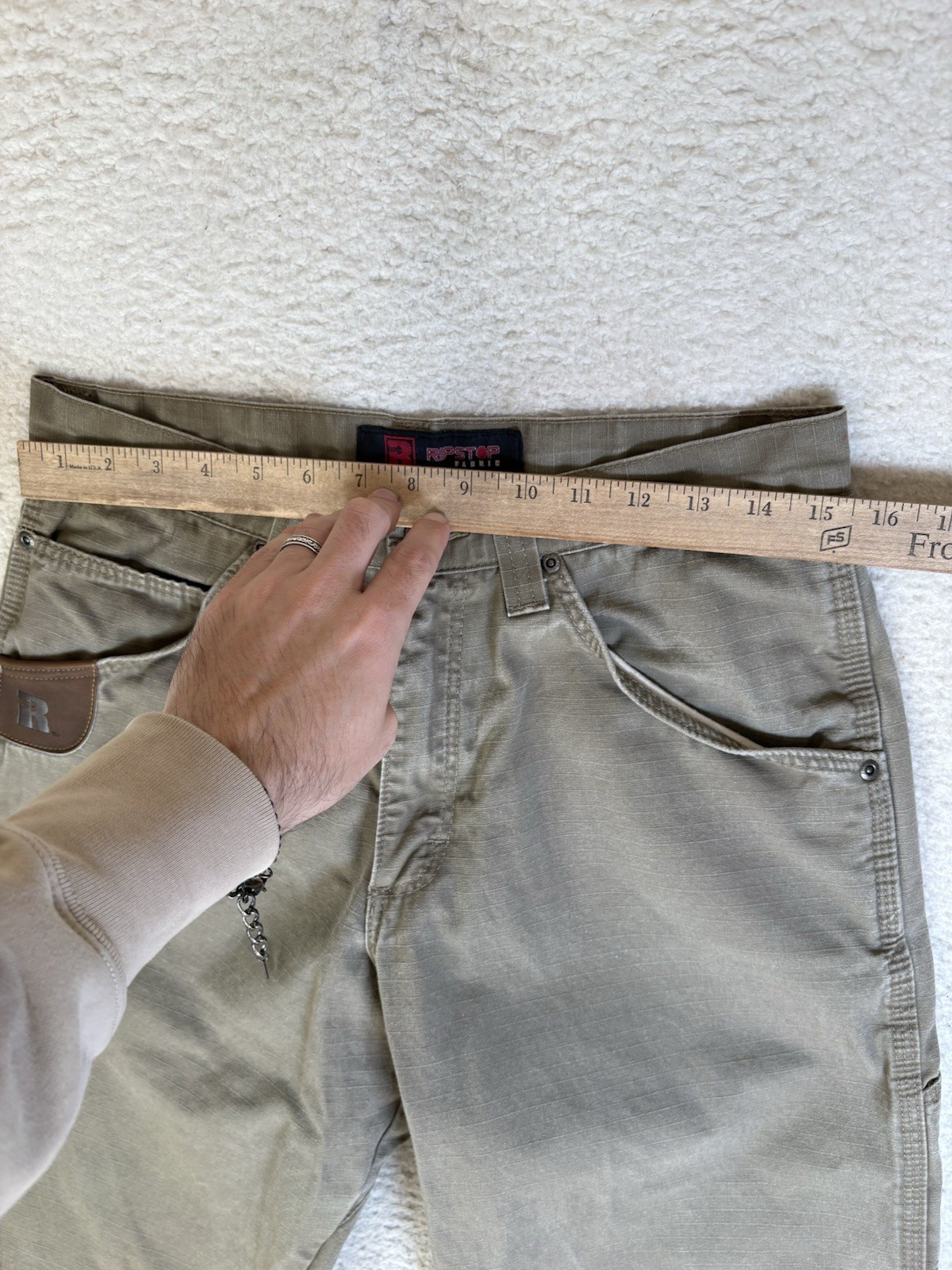 Wrangler Riggs Workwear Carpenter Pants Mens 31×30 Ripstop Canvas Hammer Loop