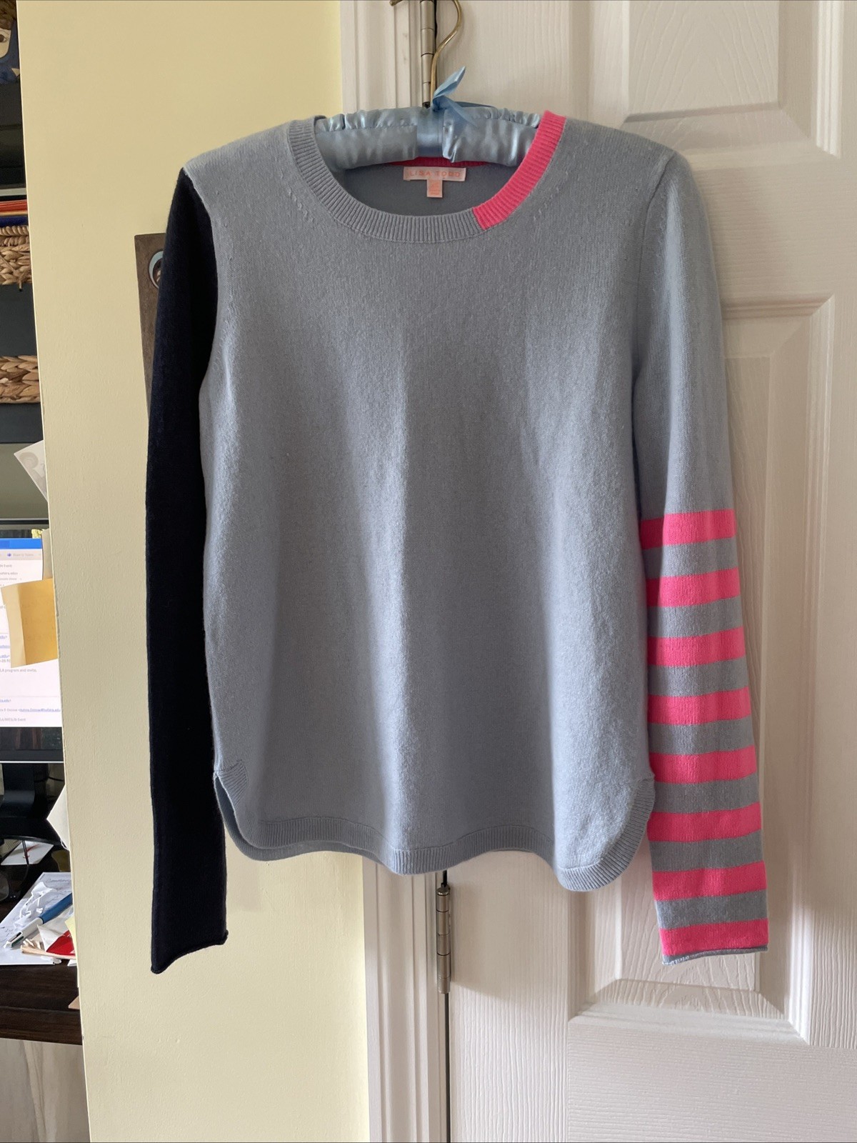Lisa Todd 10% Cashmere 90% wool Sweater Womens XS Colorblock Striped Super soft