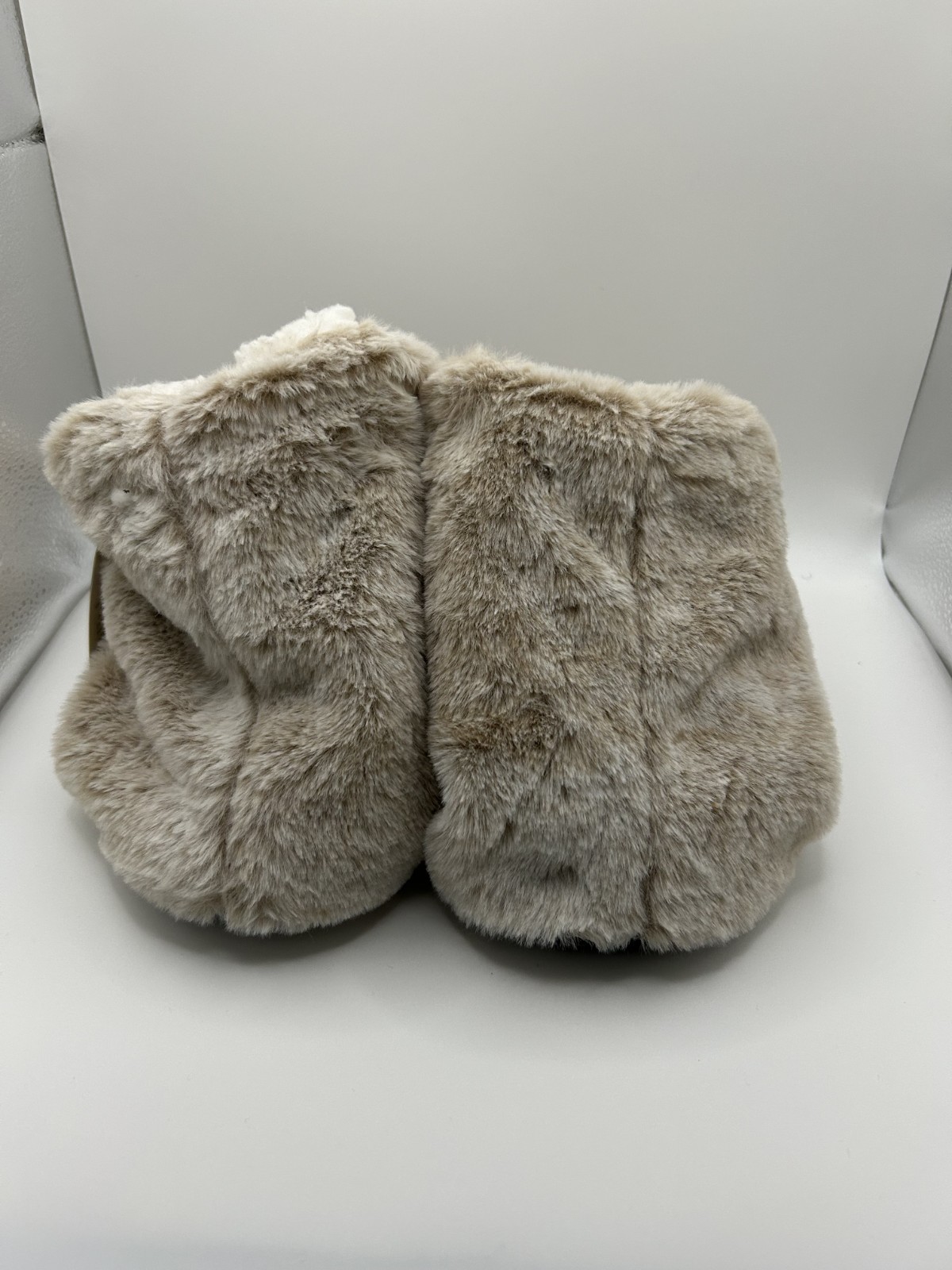 Compass Sherpa High Top Beige Bootie Slipper Super Soft One Size Fit Most