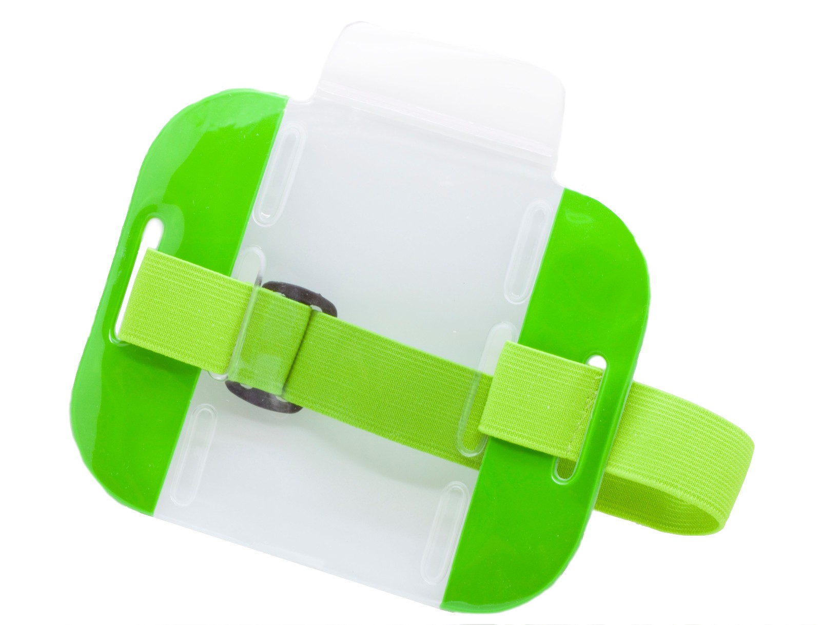 High Quality Reflective Arm Band Photo ID Badge Holder Vertical w/ Elastic Band