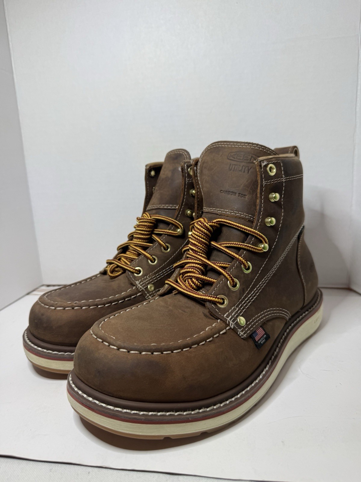 KEEN Utility Men’s Liberty 6″ Waterproof Work Boots Chestnut/Gum SZ 8.5D 1030604