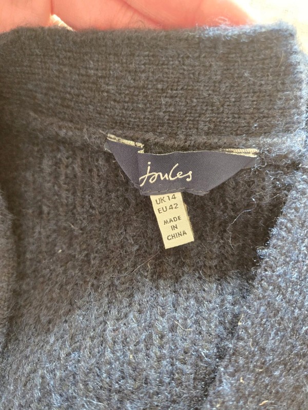 Joules “Samantha” Navy Wool Blend Cardigan | Size 14 | Cottagecore Aesthetic