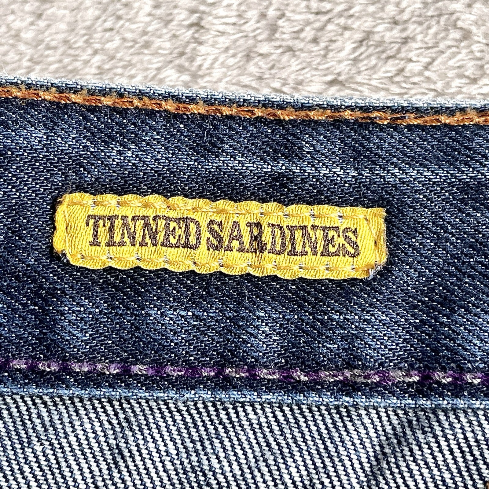 Ted Baker Tinned Sardines Denim Shorts Mens Waist 30 Blue Rolled Hem Preloved