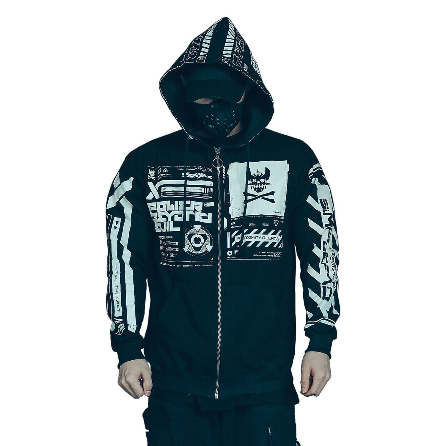 Niepce Men’s Cyber Explosion Techwear Jacket Streetwear Cotton Coat