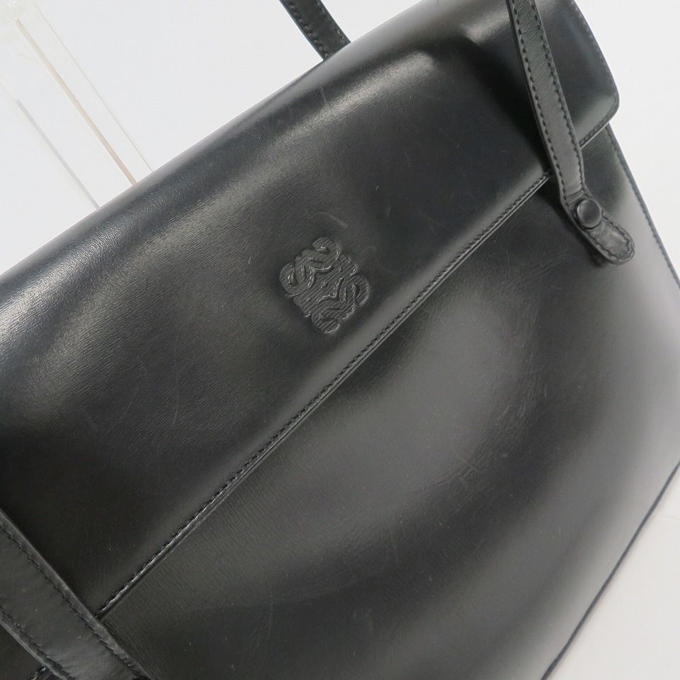 Loewe LOEWE Vintage Anagram Leather Flap Shoulder Bag 864995