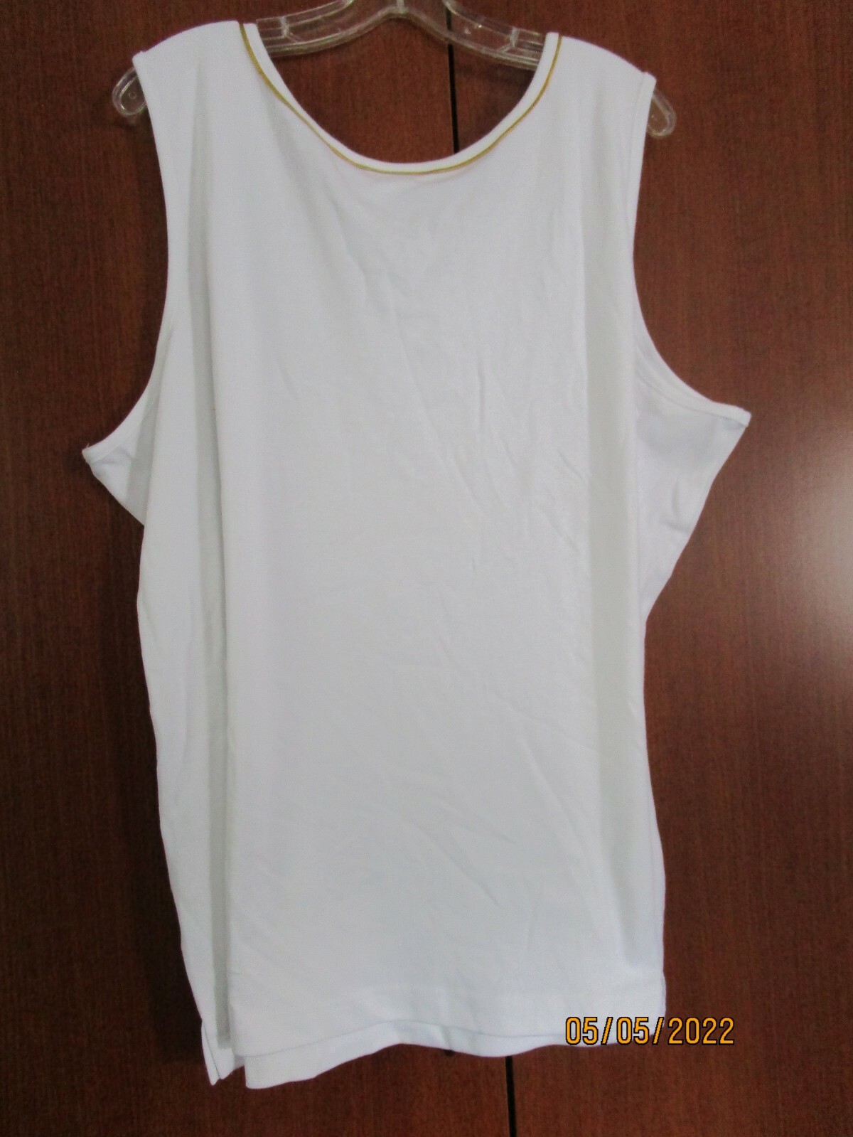 Quacker Factory White Tank Top Sz 3X Polyester & Cotton Bust 58 Length 26.5 in