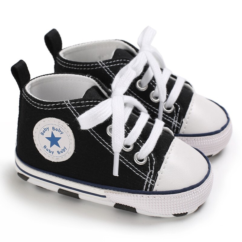 Baby Infant Classic Canvas Baby Shoes Boy Girl Soft Sole Size 1 & 3(0-18 Months)